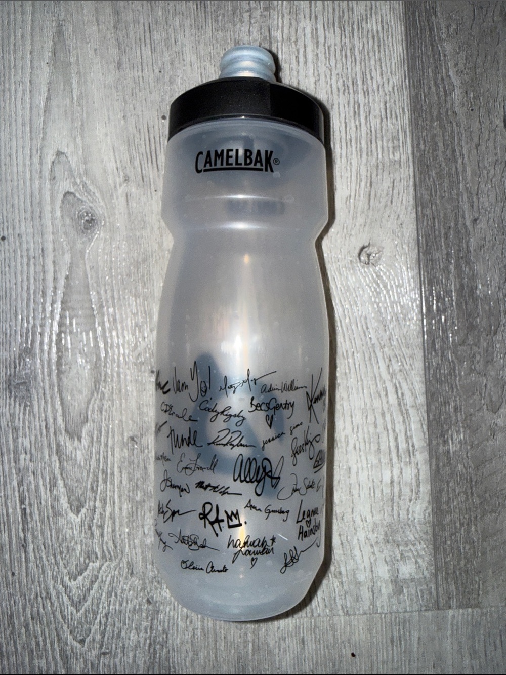 CamelBak Peloton Translucent Water Bottle with Black Lid w/ Trainer Signatures